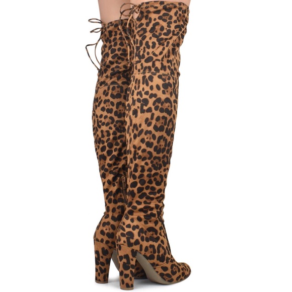 Leopard Print Over the Knee boot - Picture 4 of 4